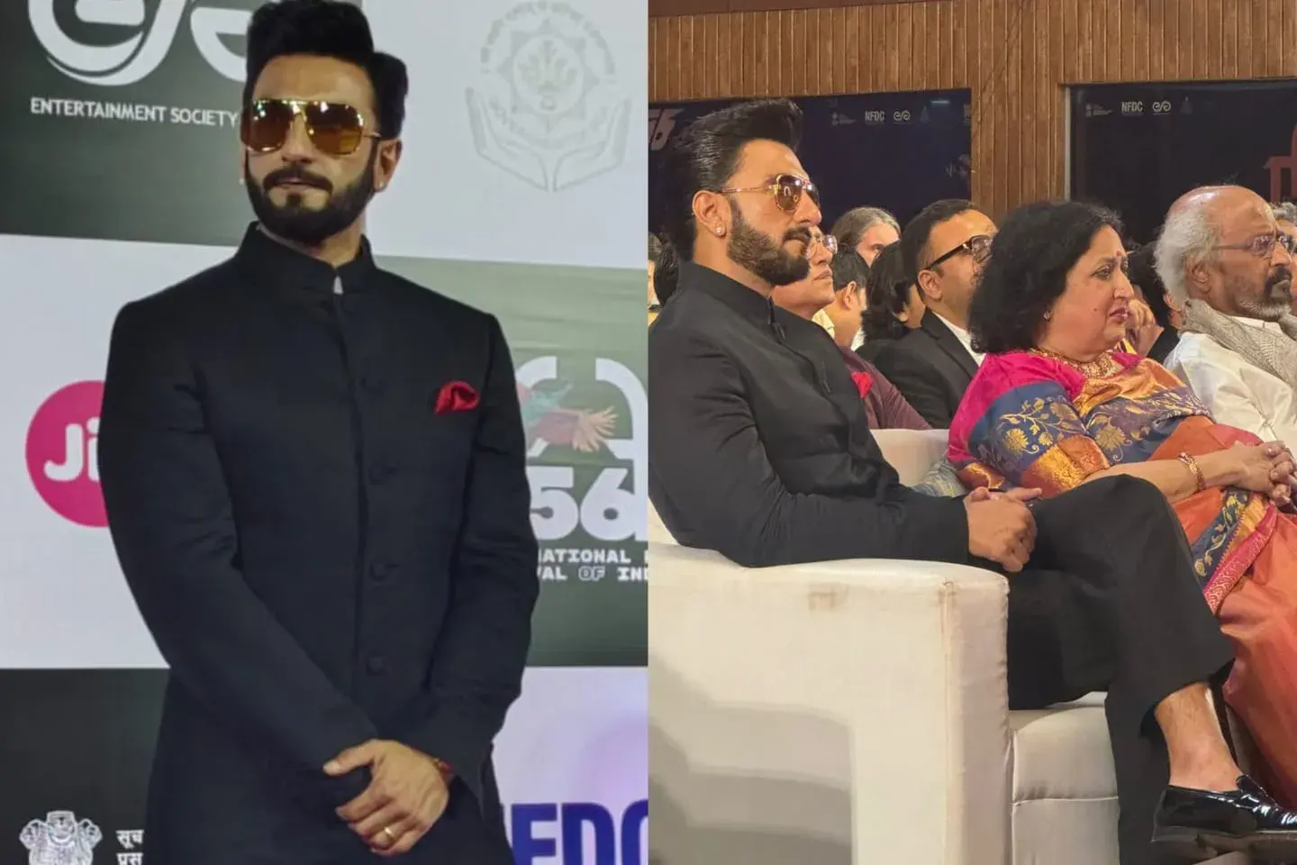 Ranveer Singh promotes Dhurandhar at the closing ceremony of the 56th IFFI