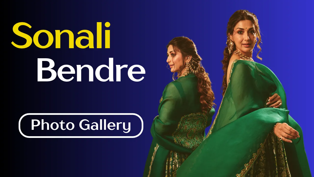 Photo Gallery: Sonali Bendre Stuns in a Bottle Green Banarasi Silk Lehenga