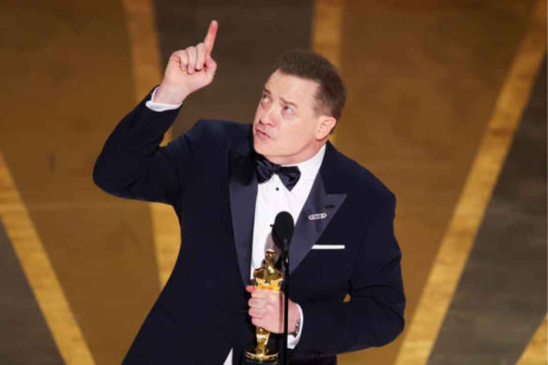 Brendan Fraser is in tears as he accepts the Oscar for best actor in a comeback role!