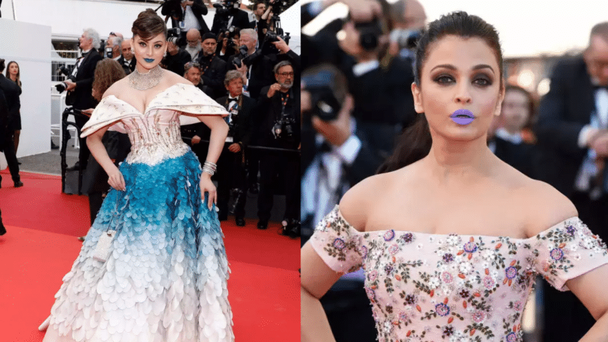 "Blue Lipstick Mania: Aishwarya Rai Inspires Urvashi Rautela to Set Cannes Ablaze"