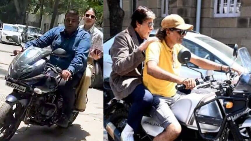 Amitabh Bachchan And Anushka Sharma To Face Punishment From The Mumbai Police For Riding Motorcycles Without Helmets.