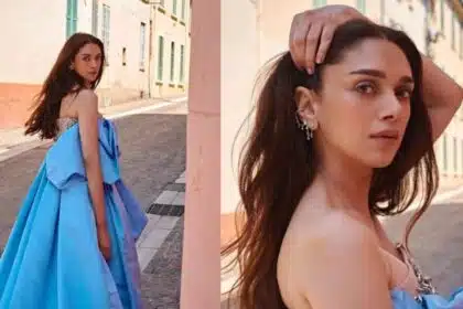 Nice To Meet You Again, Aditi Rao Hydari Exclaims As She Arrives In Cannes Wearing A Stunning Blue Gown.