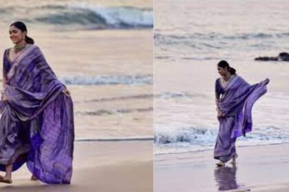 Mrunal Thakur Mesmerizes in a Saree on the Beach First Look Revealed for Nani30, Her Upcoming Telugu Film with Nani