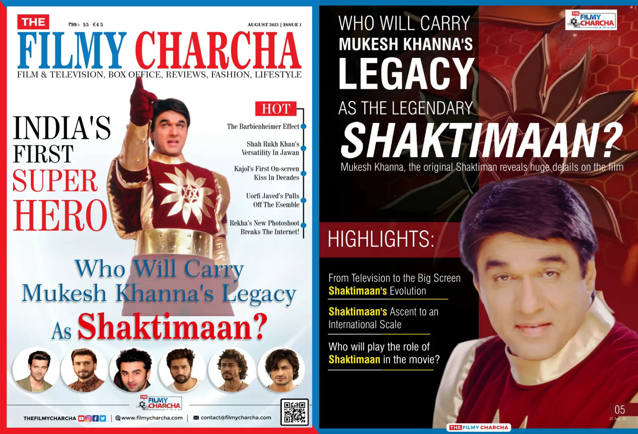 August-2023 E-Magazine The Filmy Charcha Featuring Mukesh Khanna