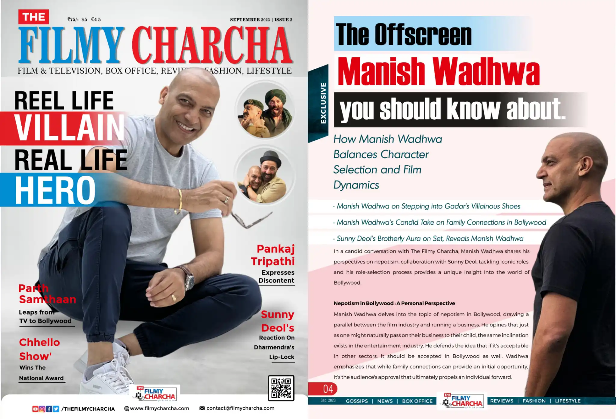 September-2023 E-Magazine The Filmy Charcha Featuring Manish Wadhwa