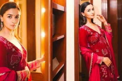 Alia Bhatt Rocks In Cherry Pink Anarkali Kurta Set, Demonstrating Conventional Wear Is Love