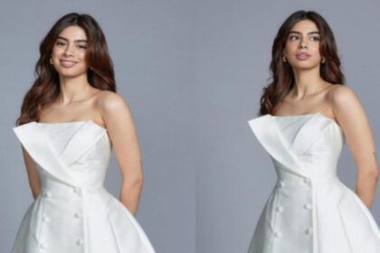 Khushi Kapoor's strapless White Dress with dark Jimmy Choo heels is wonderful prom night mind-set