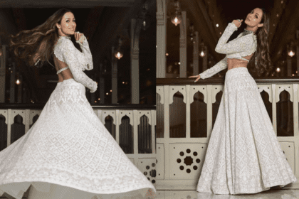 Karva Chauth INSPO! Malaika Arora's LASHY Elegance Shines in White Lehenga for Jhalak Dikhhla Jaa Shoot