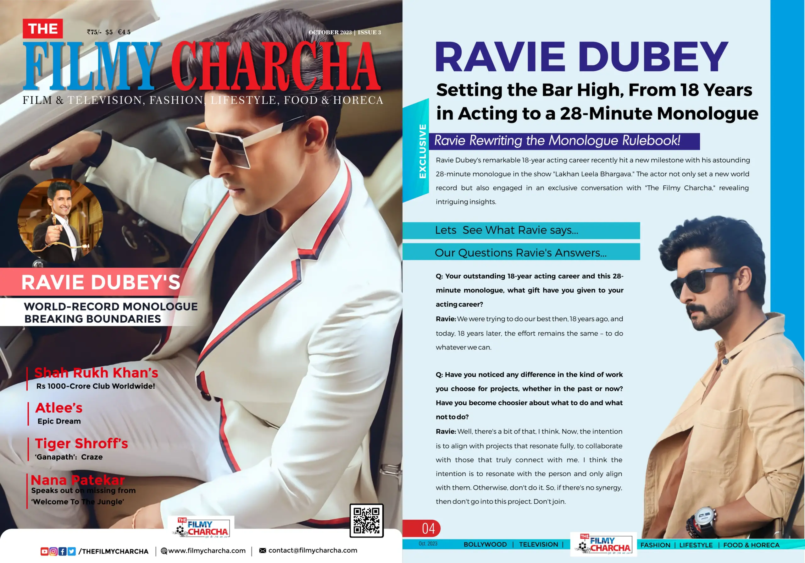 October-2023 E-Magazine The Filmy Charcha Featuring Ravie Dubey