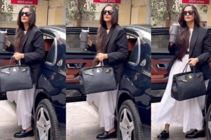 Sonam Kapoor’s Relaxed Look Takes A Sumptuous Turn With Dark Overcoat And Hermes Birkin Bag