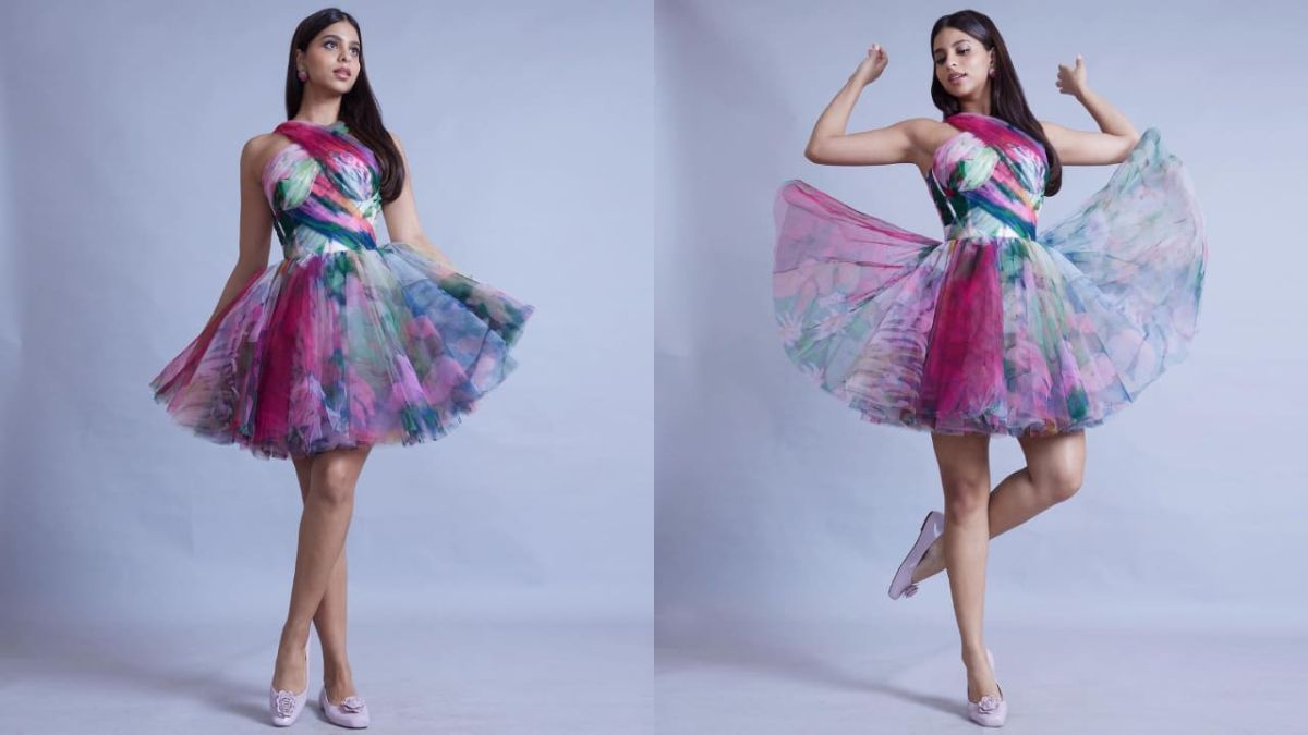 Suhana Khan In Gauri And Nainika Flower Small Dress — Embrace The Cutting Edge Fantasy Stylish Outline