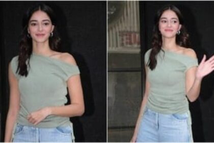 Ananya Panday Looks Stunning In Off-shoulder Top And Stylish Denims.