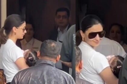 Raha Kapoor Rests Calmly As Alia Bhatt Conveys Her In Her Arms At Air Terminal; family leaves for New Year Occasion