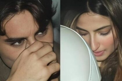 Ibrahim Ali Khan Hides Face As He Gets Clicked With Palak Tiwari After New Year Celebration.
