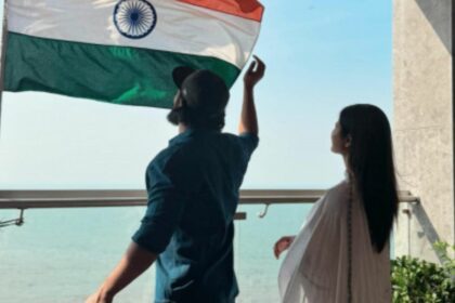 Katrina Kaif Affectionately Looks At Hubby Vicky Kaushal As He Lifts The Tricolor At Their Home
