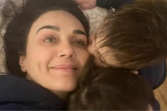 Preity Zinta Enjoys Languid Evenings With Twins Gia And Jai, Shares Cheerful Pic As They Cover Her With Kisses