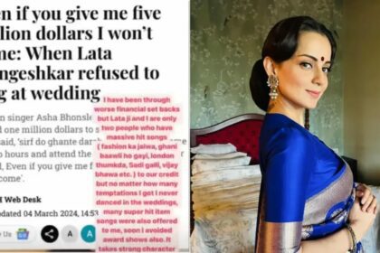Kangana Ranaut Draws a Parallel with Late Lata Mangeshkar, Critiques Celebrities Performing at Ambani Event: Upholds Dignity Over Materialistic Gains