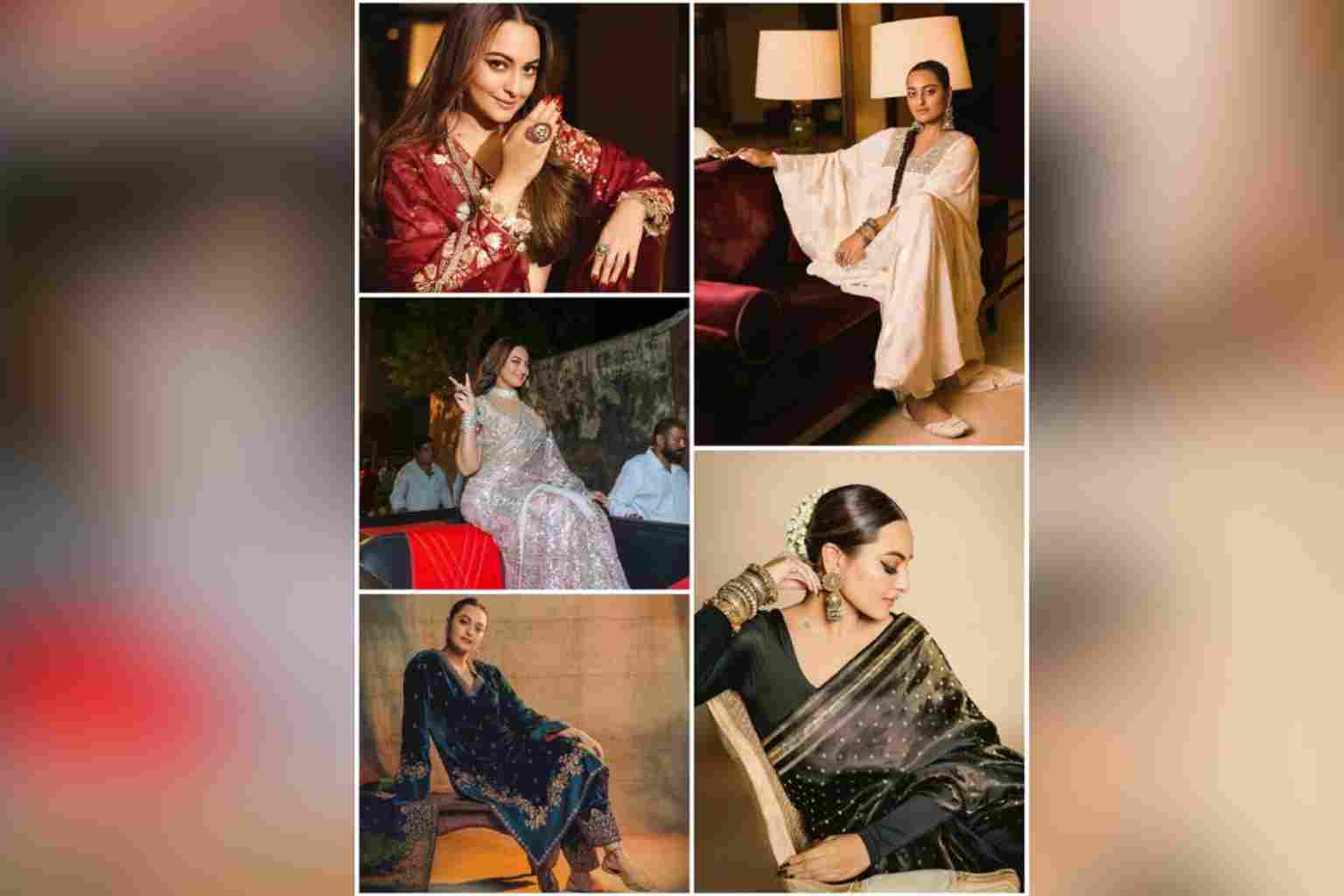 Sonakshi Sinha Captures Attention With Her Iconic Retro Looks.