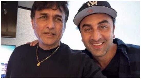 Ranbir Kapoor Strikes a Pose with Co-star Ajinkya Deo