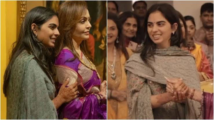 Isha Ambani Attend Art Exhibition With Mother Nita Ambani, Chose Simple Suit With No- Makeup Look | The Filmy Charcha