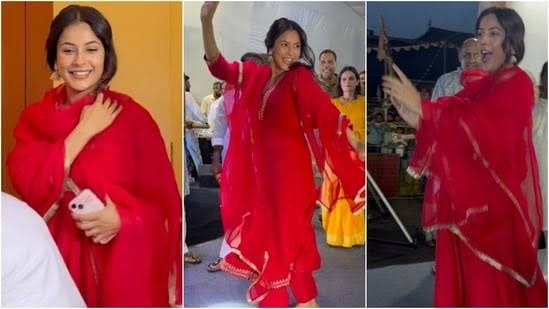 Shehnaaz Gill Reflects Simplicity In A Beautiful Red Anarkali Suit With No-Makeup For Dahi Handi Celebrations